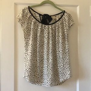 Lc Lauren Conrad White black print short sleeve s
